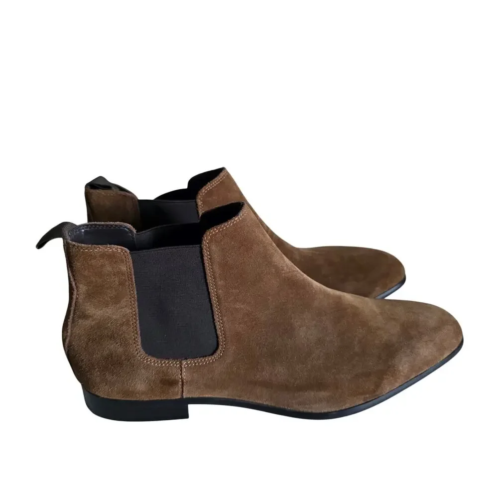 BP. Brown Suede Chelsea Boots Men's US 13 EU 47 Leather Upper Pull On